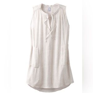 NWT prAna Natassa Crinkled Tunic, White Akoa, Size S